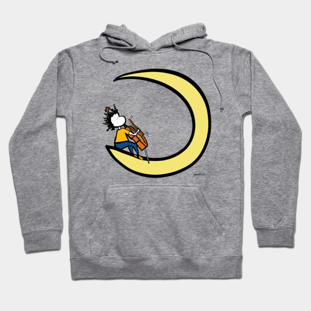 Moon and cello Hoodie by Guastevi